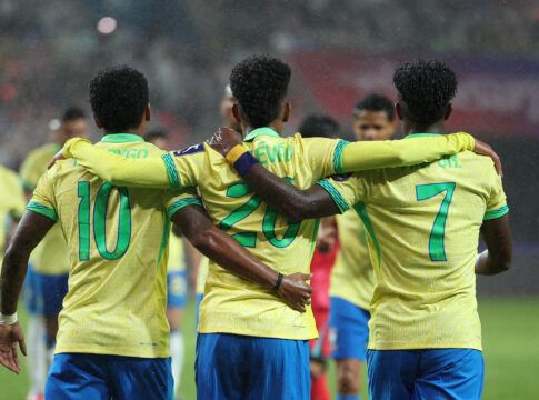 Estêvão e Rodrygo marcam duas vezes em goleada do Brasil sobre Coreia do Sul por 5 x 0