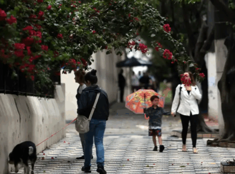 Imagem aberta de pessoas caminhando pelas ruas de São Paulo
