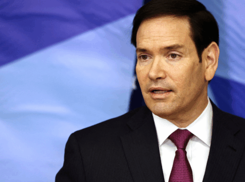 O secretário de Estado dos EUA, Marco Rubio, em entrevista a jornalistas