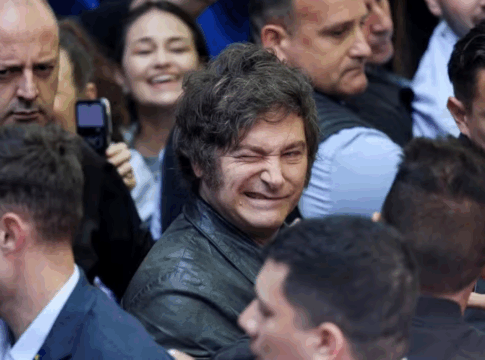 O presidente Javier Milei durante as eleições legislativas da Argentina