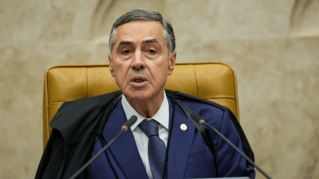 O presidente da STF, Luís Roberto Barroso, durante sessão de abertura do segundo semestre judiciário.