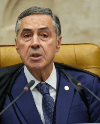 O presidente da STF, Luís Roberto Barroso, durante sessão de abertura do segundo semestre judiciário.