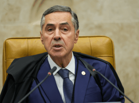 O presidente da STF, Luís Roberto Barroso, durante sessão de abertura do segundo semestre judiciário.