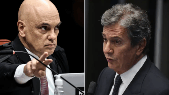 Alexandre de Moraes e Fernando Collor numa montagem