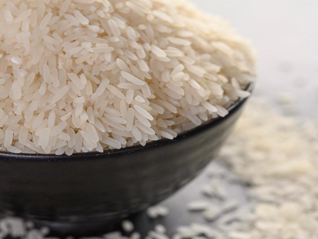 Imagem colorida de grão de arroz