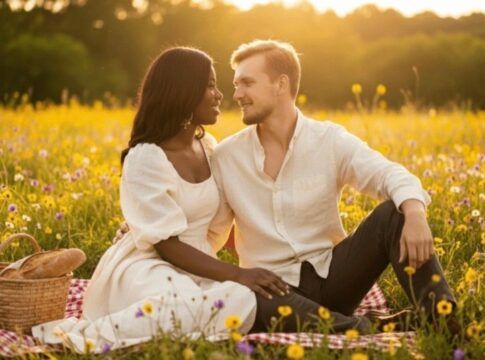 Imagem colorida de casal