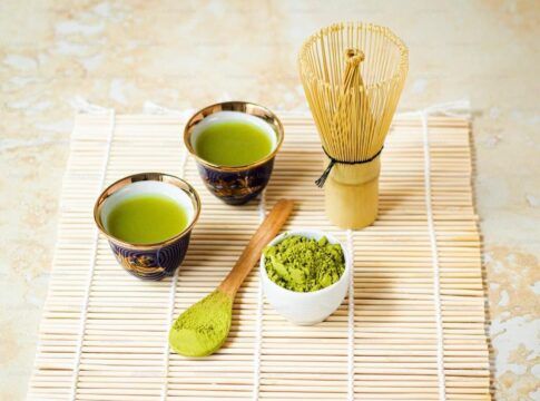 Imagem colorida de chá verde