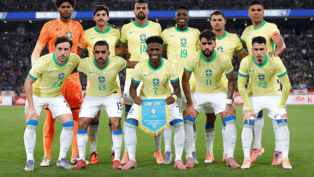 seleção brasileira posando par foto oficial