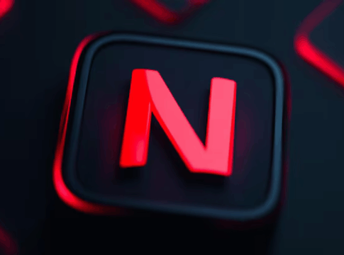 Letra N em vermelho do logo da Netflix