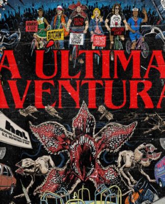 Imagem colorida de poster de stranger things