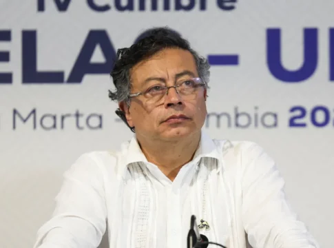 Gustavo Petro, presidente da Colômbia, durante pronunciamento