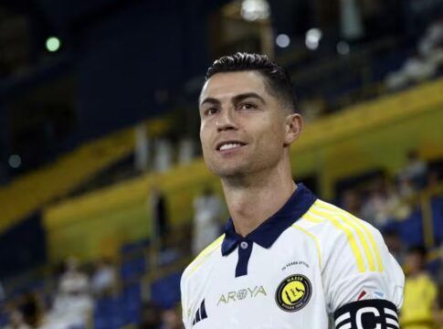 o atacante Cristiano Ronaldo durante uma partida do Al-Nassr pelo Campeonato Saudita