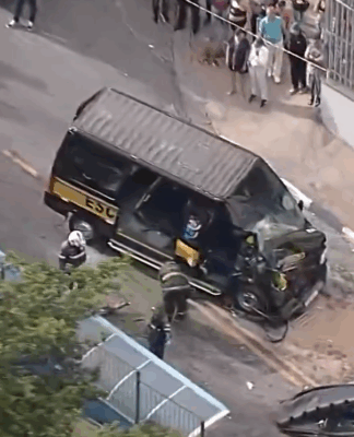 Van escolar envolvida em acidente