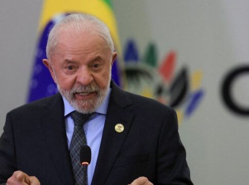 Presidente Lula durante coletiva de imprensa em Joanesburgo, África do Sul