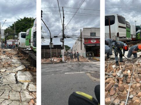 Ônibus derruba muro no Brás e mata duas pessoas; uma terceira vítima está em estado grave