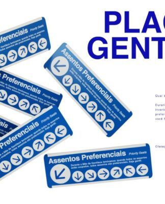 Placas do metrô com alteração nas mensagens sobre assentos preferenciais