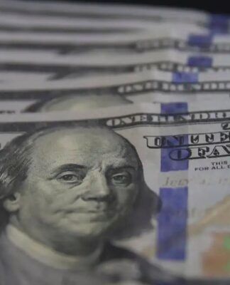 Notas de dólares em perspectiva