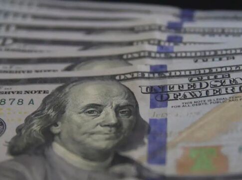 Notas de dólares em perspectiva