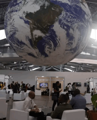 Imagem interna de um dos pavilhões da COP30