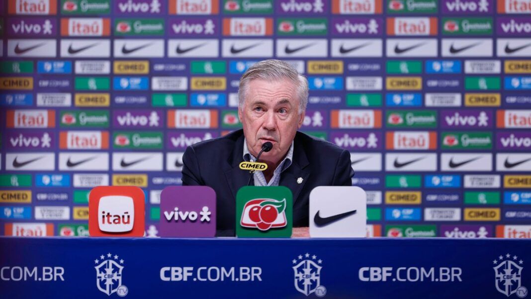 Carlo Ancelotti, treinador da Seleção Brasileira, em entrevista coletiva