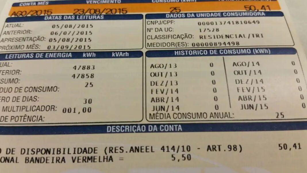 imagem de conta de energia