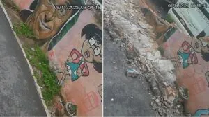 A imagem é dividida verticalmente em duas partes, mostrando o 