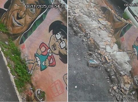 A imagem é dividida verticalmente em duas partes, mostrando o 