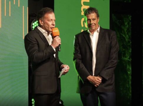 Neneto e João Camargo em evento de lançamento