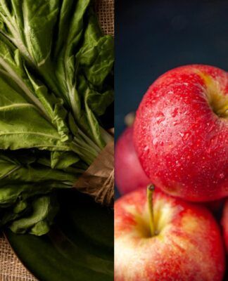 Suco de couve, batata-doce, maçã e gengibre