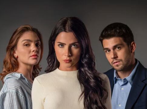 a imagem mostra os protagonistas da nova novela da Globo, incluindo Jade Picon