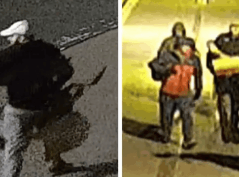 Imagens de câmaras de vigilância mostram os quatro suspeitos do roubo