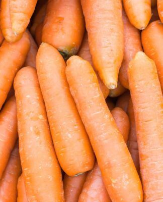 Na foto estão espalhadas diversas cenouras.