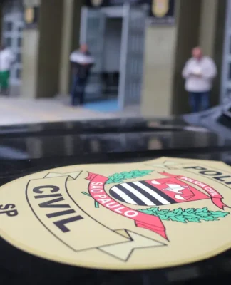 Emblema da Polícia Civil de São Paulo em um carro