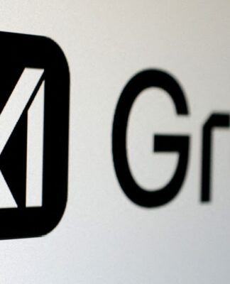 Logotipos da xAI e do Grok