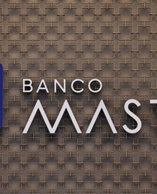 Logotipo do Banco Master é exibido em prédio da instituição em São Paulo
