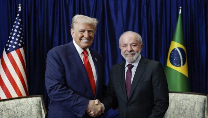 O presidente Lula durante encontro Donald Trump em Kuala Lampur, Malásia (Ricardo Stuckert/PR)
