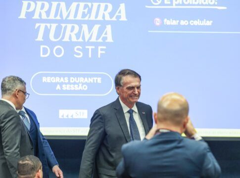 O ex presidente Jair Bolsonaro chega para depoimento na 1ª Turma do STF
