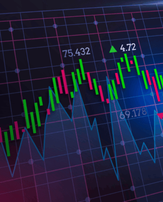 Conceito de mercado de ações gradiente