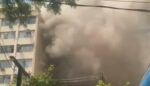 Fumaça no prédio do Icesp, em São Paulo