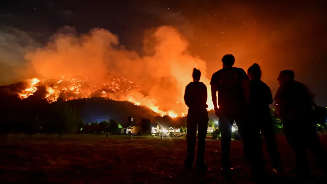 Incêndio de grandes proporções na província de Chubut, na Patagônia argentina