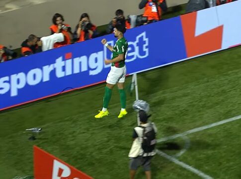 Flaco López comemora o gol solitário do Palmeiras contra o Mirassol, na Arena Barueri