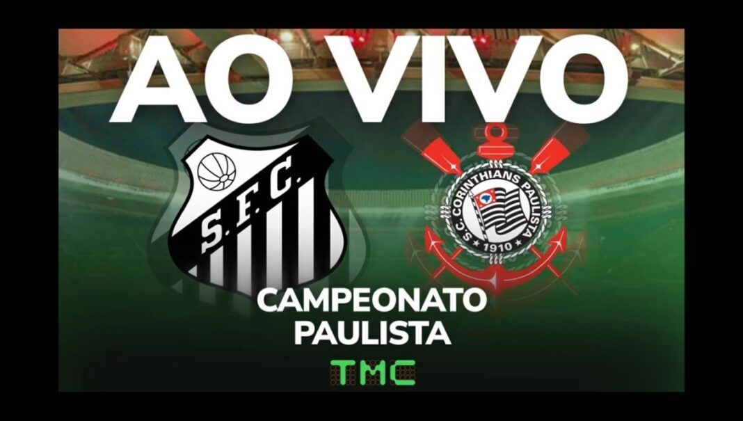 Arte de Santos x Corinthians da transmissão da TMC
