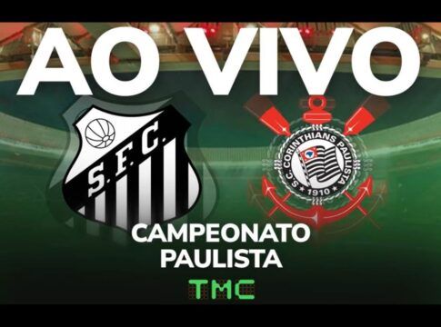 Arte de Santos x Corinthians da transmissão da TMC