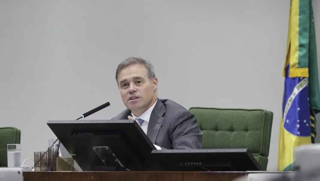 O ministro André Mendonça em audiência de contextualização no STF
