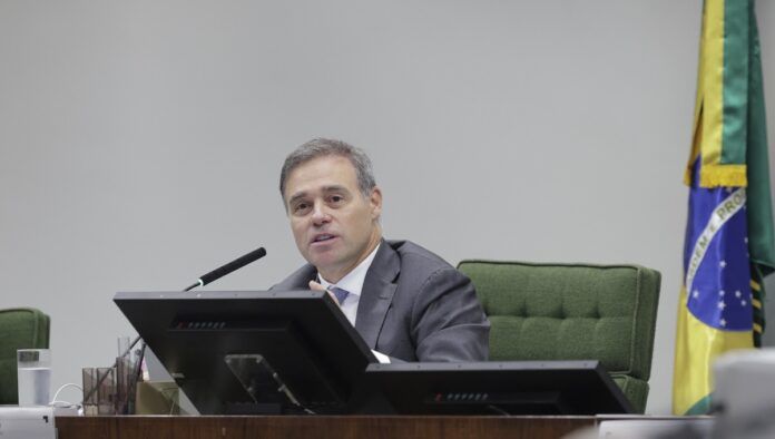 O ministro André Mendonça em audiência de contextualização no STF