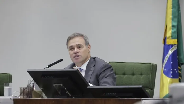 O ministro André Mendonça em audiência de contextualização no STF