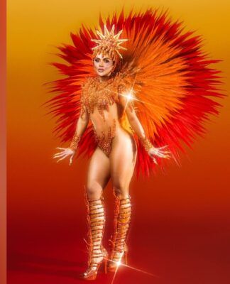 Influenciadora digital Mileide Mihaile comandou pela primeira vez a bateria da escola carioca na noite de segunda-feira no Sambódromo da Marquês de Sapucaí, substituindo a cantora Lexa (Foto: Reprodução/Instagram/Mileide Mihaile)