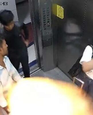 Incidente foi registrado por câmera de segurança e causou pânico no local