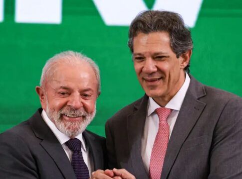 O presidente Luiz Inácio Lula da Silva e o ministro da Fazenda, Fernando Haddad