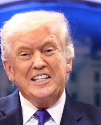 Donald Trump discursa ao microfone na Casa Branca